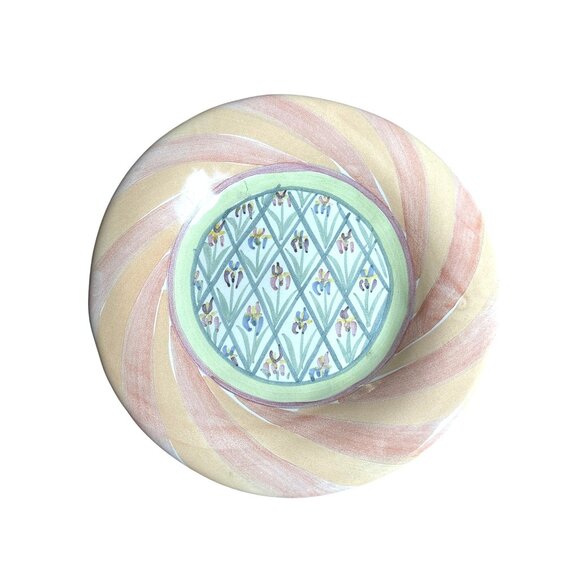 Mackenzie-Childs Bearded Iris Salad Plate 8.75" Victoria Richard Retired Vintage - Picture 1 of 8